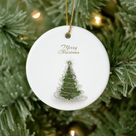 Ornamento De Cerâmica Árvore de Natal Cerâmica Espiral Verde Moderna orn
