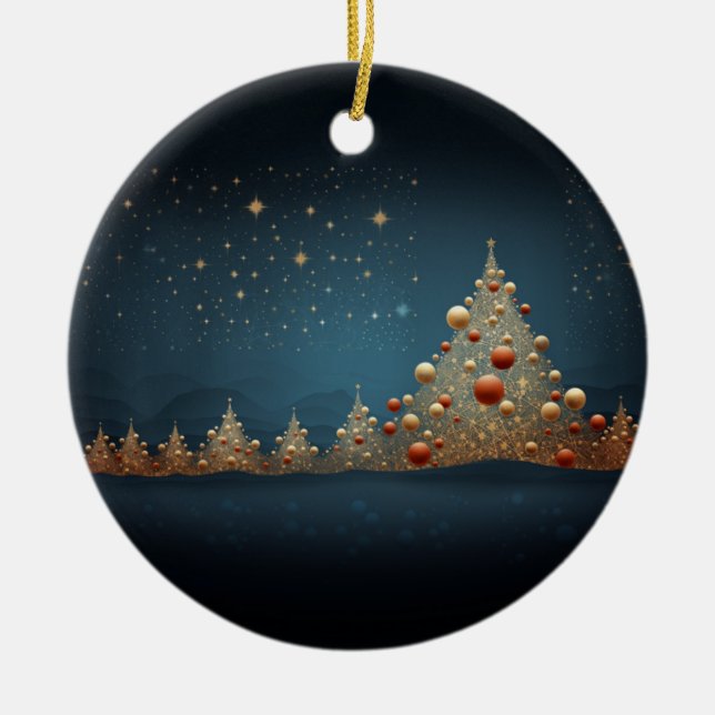 Ornamento De Cerâmica Árvore de Natal com Espumação 5 (Frente)