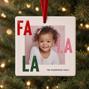 Ornamento De Cerâmica Árvore de Natal com Foto Personalizada da Família