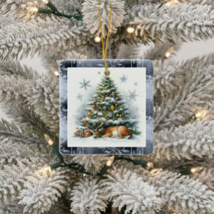 Ornamento De Cerâmica Árvore de Natal com Veado