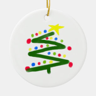 Ornamento De Cerâmica Árvore de Natal de Abstrato