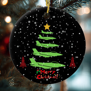 Ornamento De Cerâmica Árvore de Natal de Avião Militar Aviação WW2