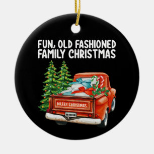 Ornamento De Cerâmica Árvore de Natal de Caminhão de Família Antiga e Di