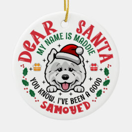 Ornamento De Cerâmica Árvore de Natal de Cão Samotado Personalizado