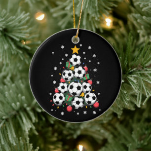 Ornamento De Cerâmica Árvore de Natal de Futebol Jogador de Natal Amante
