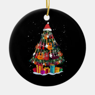 Ornamento De Cerâmica Árvore de Natal de Guitarra Engraçada