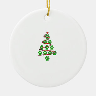 Ornamento De Cerâmica Árvore de Natal de Impressão de Canas de Cão para
