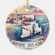 Árvore de Natal de inverno Rhode Island Snowy