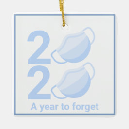 Ornamento De Cerâmica Árvore de Natal de Máscara Pandêmica 2020 Personal