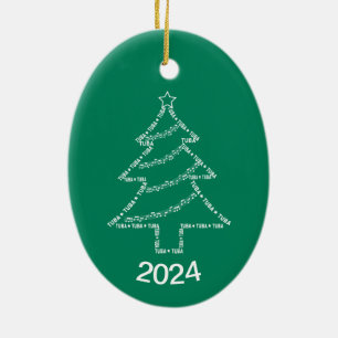 Ornamento De Cerâmica Árvore de Natal de Texto Tuba