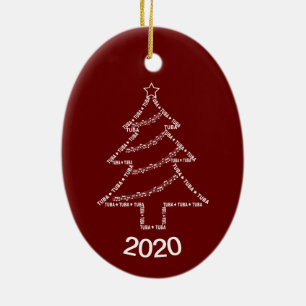 Ornamento De Cerâmica Árvore de Natal de Texto Tuba