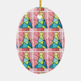 Ornamento De Cerâmica Árvore de Natal de Vidro Estendida