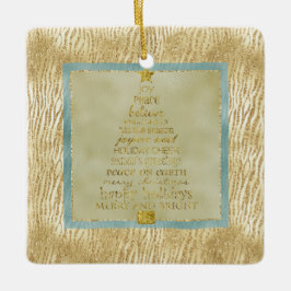 Ornamento De Cerâmica Árvore de Natal de Zebra Dourada Glam Glitter