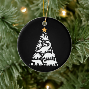 Ornamento De Cerâmica Árvore de Natal Dinossauro Fofo Festa Divertida de