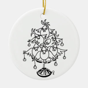 Ornamento De Cerâmica Árvore de Natal do Cockatoo Solteiro