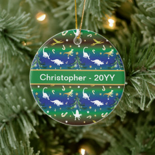 Ornamento De Cerâmica Árvore de Natal do Dinossauro