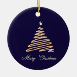 Ornamento De Cerâmica Árvore de Natal Dourada