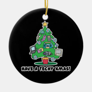 Ornamento De Cerâmica árvore de natal eletrônica tecnológica