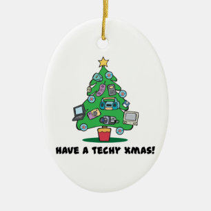 Ornamento De Cerâmica árvore de natal eletrônica tecnológica