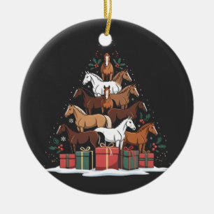 Ornamento De Cerâmica Árvore de Natal em forma de cavalo Equine Natal