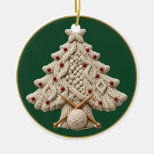 Árvore de Natal em Tricô de Corda Aran, Personaliz