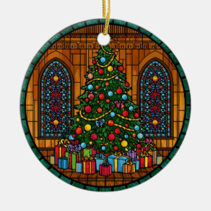 Ornamento De Cerâmica Árvore de Natal em Vidro Colorido Mágico