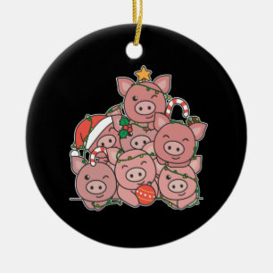 Ornamento De Cerâmica Árvore de Natal Engraçado Natal Animal