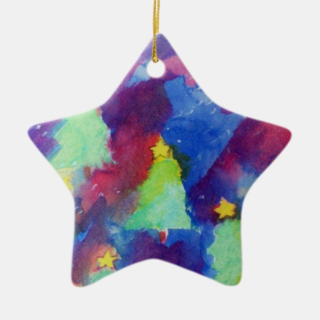 Ornamento De Cerâmica ÁRVORE DE NATAL Estrela (Frente)