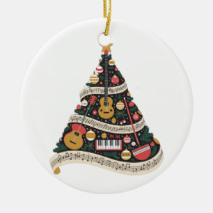 Ornamento De Cerâmica Árvore de Natal Feita a partir de Instrumentos Mus