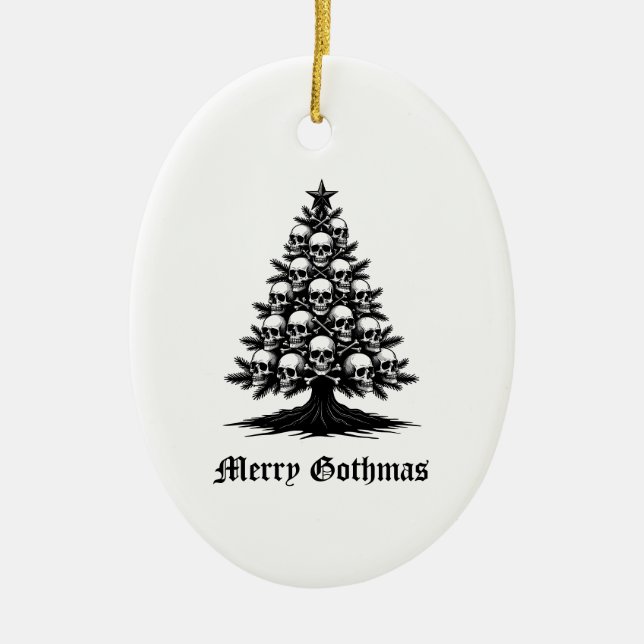 Ornamento De Cerâmica Árvore de Natal Gótica II (Frente)