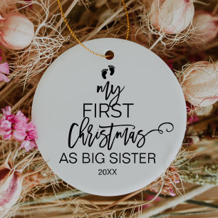 Ornamento De Cerâmica Árvore de Natal meu primeiro Natal como a irmã