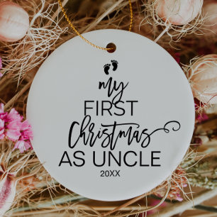 Ornamento De Cerâmica Árvore de Natal meu primeiro Natal como o tio