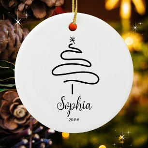 Ornamento De Cerâmica Árvore de Natal Minimalista Moderna Caprichosa
