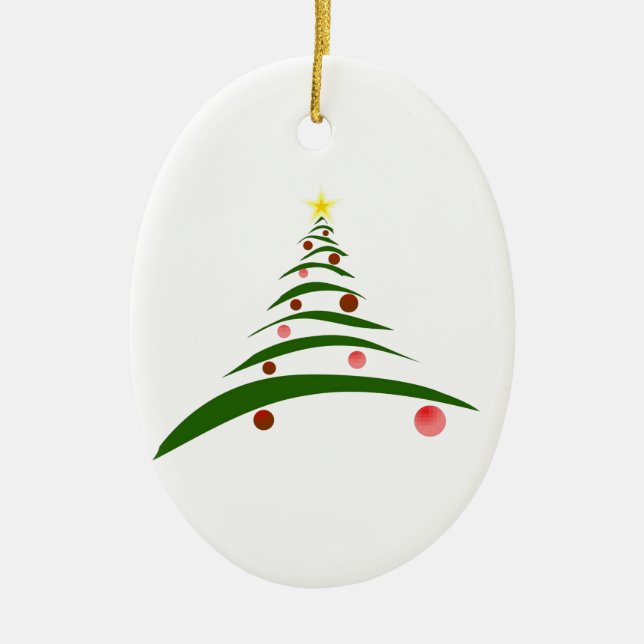 Ornamento De Cerâmica Árvore de Natal na moda (Frente)