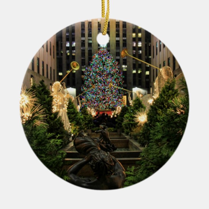 Ornamento De Cerâmica Árvore de Natal NYC Rockefeller Center, Angels |  