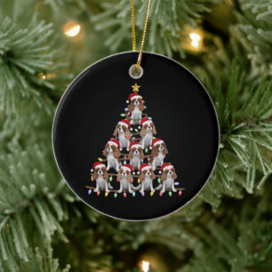 Ornamento De Cerâmica Árvore de Natal Papai Noel Cavalier King Charles S