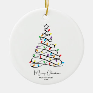 Ornamento De Cerâmica Árvore de Natal Personalizada