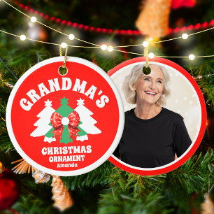 Ornamento De Cerâmica Árvore de Natal Personalizada da Vovó
