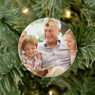 Ornamento De Cerâmica Árvore de Natal Personalizada de Duas Faces com Du