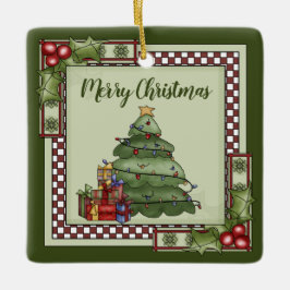 Ornamento De Cerâmica Árvore de Natal Personalizada, presentes Feliz Nat