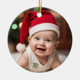 Ornamento De Cerâmica Árvore de Natal Personalizável e Primeiro Natal do