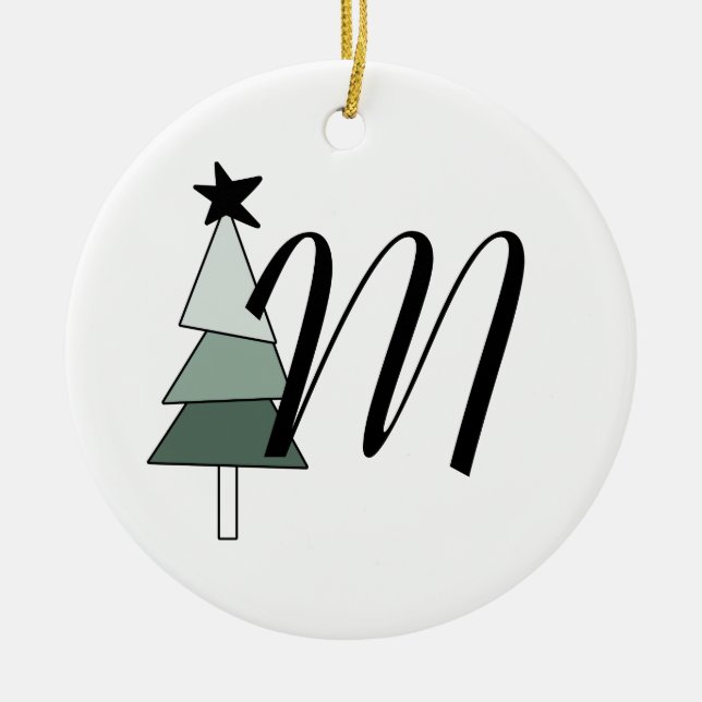 Ornamento De Cerâmica Árvore de Natal Pinheiro Estilo Rústico (Frente)