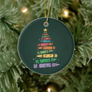 Ornamento De Cerâmica Árvore de Natal Professor Giz Luzes de Natal Fofo