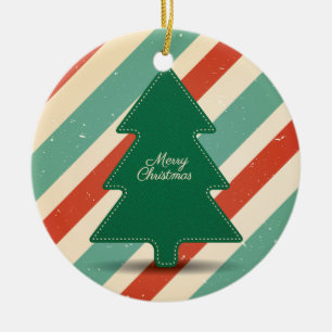 Ornamento De Cerâmica Árvore de Natal Retroativa com Fundo Retirado