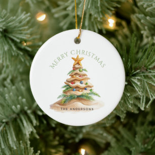 Ornamento De Cerâmica Árvore de Natal Tropical