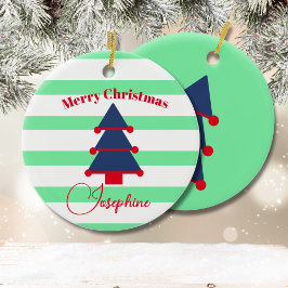 Ornamento De Cerâmica Árvore de Natal Vermelho Verde Azul Moderno