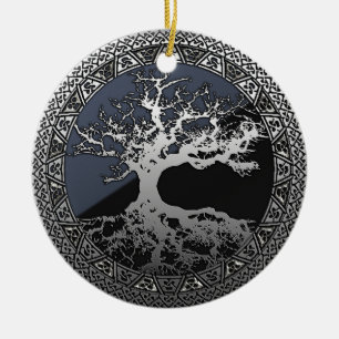 Ornamento De Cerâmica Árvore de vida de prata