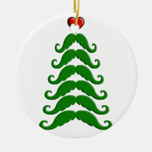 Ornamento De Cerâmica Árvore do bigode do Natal
