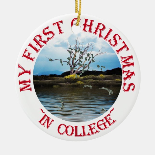 Ornamento De Cerâmica Árvore do Dinheiro em um Dia Vencido (Frente)