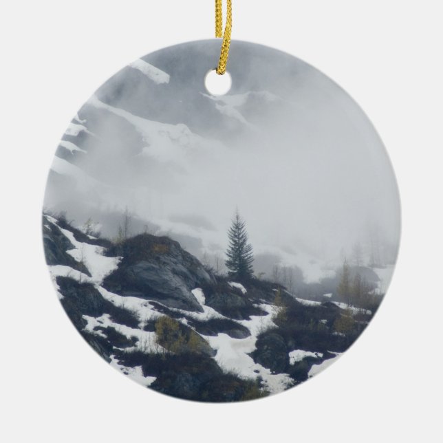 Ornamento De Cerâmica Árvore na névoa (Frente)